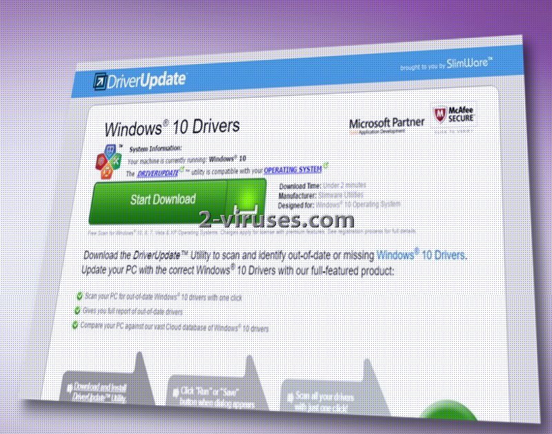 DriverUpdate.net 팝-업